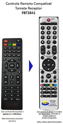 Controle Compatível Com TOMATE GRAV TV DIGITAL FBT2841