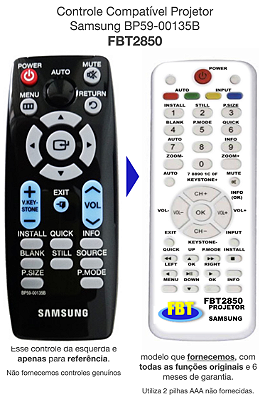 Controle Compatível Com Projetor Samsung BP59- 00135B FBT2850