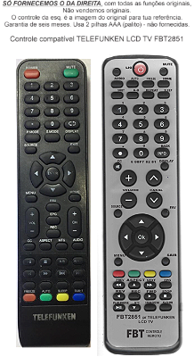 Controle Compatível TV Telefunken TLF55 Smart FBT2851