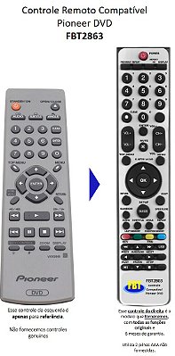 Controle Compatível Com DVD PIONEER VXX2866 2805 2914 2865 2801 2913 FBT2863