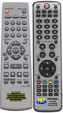 Controle Compatível Com DVD PIONEER VXX2866 2805 2914 2865 2801 2913 FBT2863