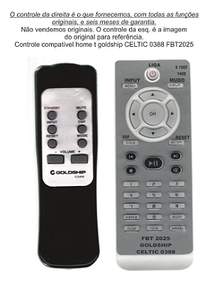 Controle Compatível Home Theater Goldship 0388 Fbt2025