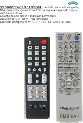 Controle compatível MULTILASER PULSE SP359 FBT2886