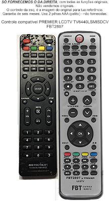Controle Compativel Com PREMIER TV 6440L MISDCV FBT2897