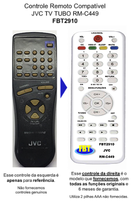 Controle Compatível Com TV TUBO JVC RM-C449 C-T1471 FBT2910