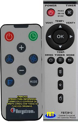 Controle Remoto Compatível A/C Caminhão PK2022 - FBT2912