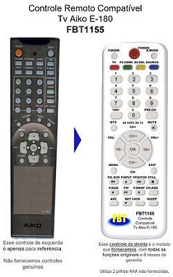 Controle Remoto Compatível - Tv Plasma Aiko E-80 Fp-pl4240 Fp-pl4281l