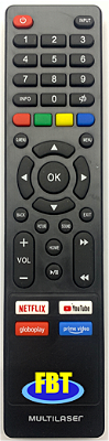 Controle Remoto Compativel  Com Smart TV Multilaser FBT9147