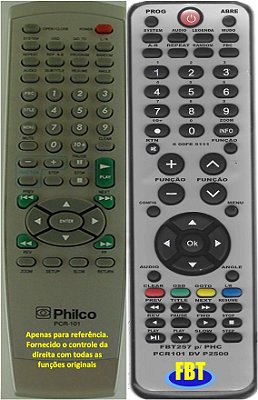 Controle Remoto Compatível Com PHILCO DVP 2500 E PCR-101 FBT257