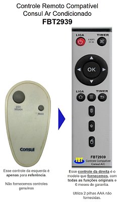 Controle Remoto Compatível Com Ar Condicionado CONSUL FBT2939