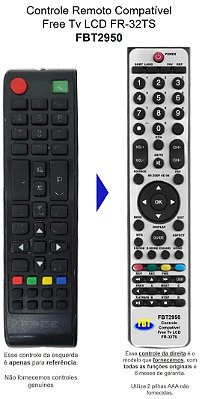 Controle Compatível Com SMART TV FREE FR32TS FBT2950