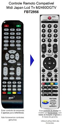 Controle Compatível Com MIDI JAPAN LCD TV FBT2956