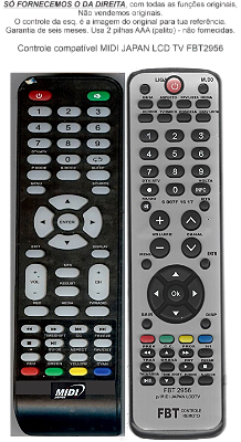 Controle Compatível Com MIDI JAPAN LCD TV FBT2956