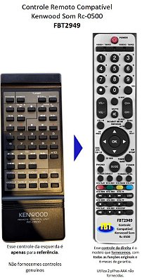 Controle Compatível Com KENWOOD HOME RC-0500 FBT2949