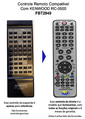 Controle Compatível Com KENWOOD HOME RC-0500 FBT2949
