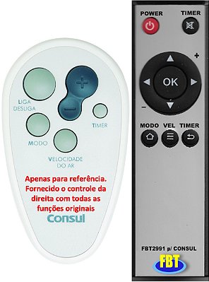 Controle Compatível Com Ar Condicionado CONSUL FBT2991