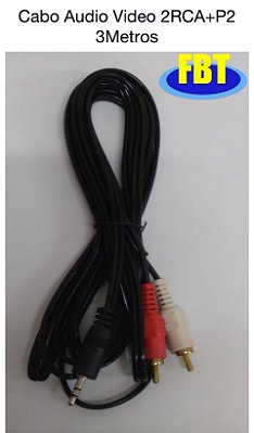 Cabo Audio Video 2RCA+P2 3Metros FBT5001