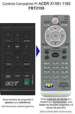 Controle Compatível P/ ACER X1161 1163 FBT2155