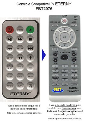 Controle Compatível P/ ETERNY FBT2076