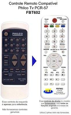 Controle Compatível Philco TV PCR57 PCR58  FBT602