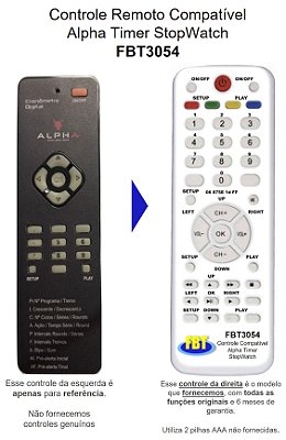 Controle Remoto Compatível Alpha Cronometro FBT3054