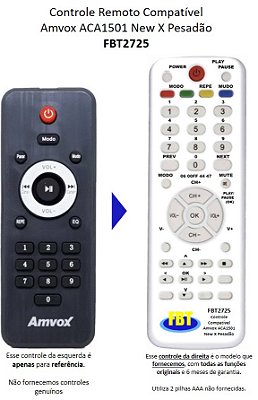 Controle Remoto Compatível p/ Amvox 1501 Pesadão FBT2725