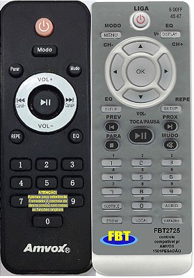 Controle Remoto Compatível p/ Amvox 1501 Pesadão FBT2725