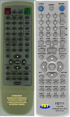 Controle Remoto Compatível p/ BLK 3010 DVD FBT011