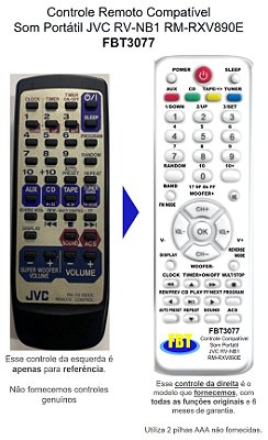 Controle Remoto Compatível p/ JVC Home FBT3077