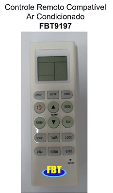 Controle Remoto Compatível Ar Condicionado FBT9197