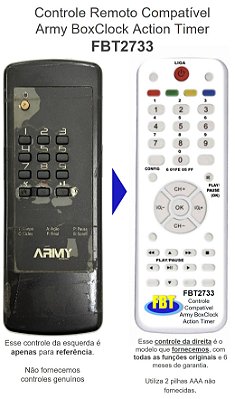 Controle Remoto Compatível Army BoxClock Action Timer FBT2733