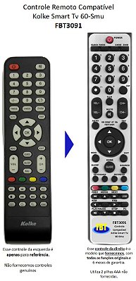 Controle Remoto Compatível Kolke Smart Tv 60-Smu FBT3091