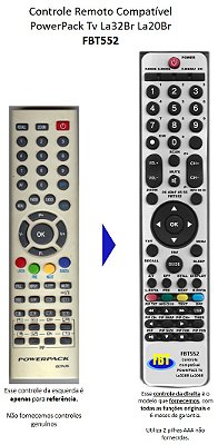 Controle Remoto Compatível Lcd PowerpackActus La32br La20br Fbt552