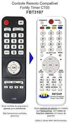 Controle Remoto Compatível Fortify Timer CT03 FBT3107