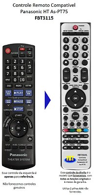 Controle Remoto Compatível Panasonic Home SA-PT75 FBT3115