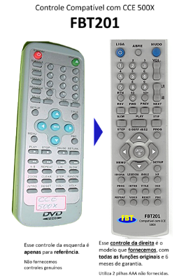 Controle Remoto Compatível Para Cce 500x 510x 750x Fbt201