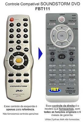 Controle Compatível C/ SoundStorm DVD FBT111