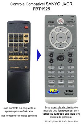 Controle Compatível Sanyo JXCR FBT1925