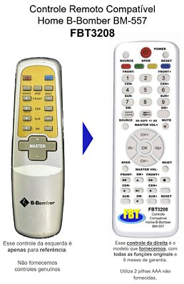 Controle Remoto Compatível Home B-Bomber BM-557 FBT3208