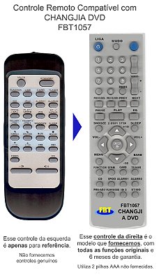 Controle Remoto Compatível com CHANGJIA DVD FBT1057