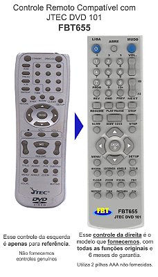 Controle Remoto Compatível com JWIN JD-VD 203 500 FBT670