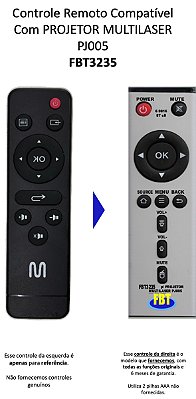 Controle Compatível Com Projetor Multilaser Pj005 Fbt3235