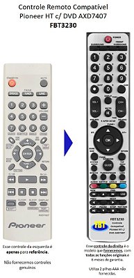 Controle Remoto Compatível Com Pioneer Receiver Dvd Axd7407 Fbt3230