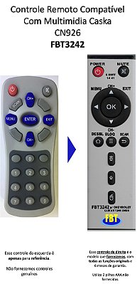 Controle Remoto Compatível Interface Multimidia Caska CN926 FBT3242