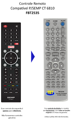 Controle Remoto Compatível P/SEMP CT 6810 FBT2535