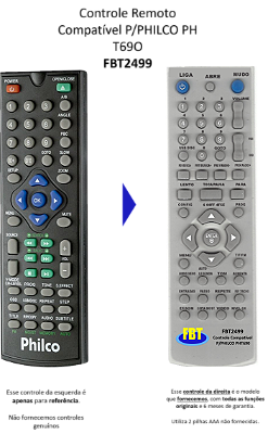 Controle Remoto Compatível P/PHILCO PH T69O FBT2499