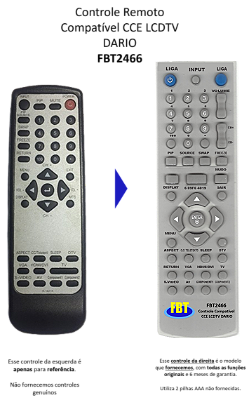 Controle Remoto Compatível CCE LCDTV DARIO FBT2466