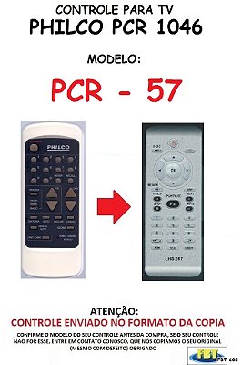 Controle Remoto Compatível - para TV PHILCO PRC 1046 MODELO PRC-57