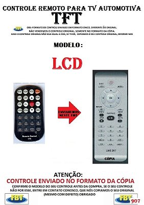 Controle Remoto Compatível - para TV Digital AUTOMOTIVA TFT LCD