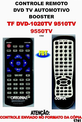 Controle Remoto Compatível para DVD/TV BOOSTER DVD-1020 TV / 9510 TV / 9550 TV